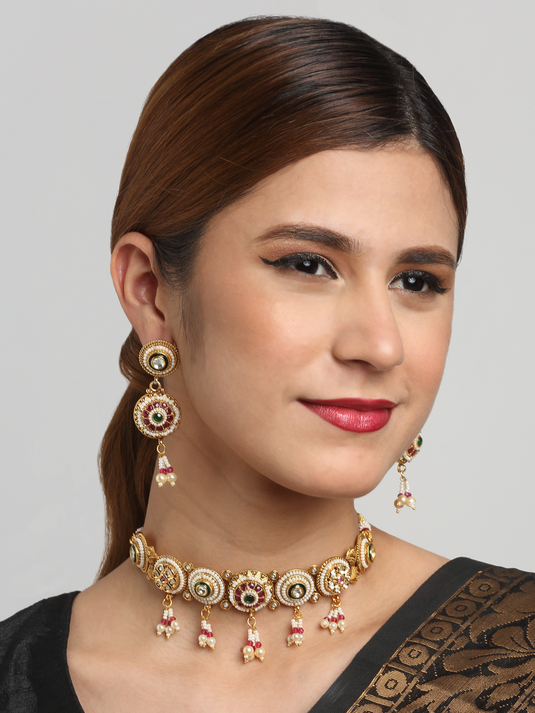 YouBella Jewellery Celebrity Inspired Gold Plated Necklace Jewellery Set for Girls and Women